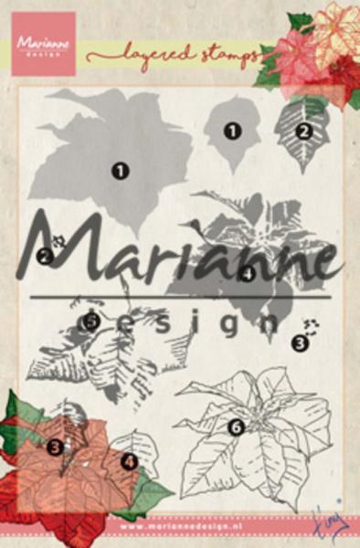 Marianne Design - Clear Stamps -  Layered Poinsettia - Stempel 