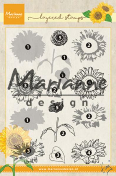 Marianne Design - Clear Stamps -  Layered Sunflower - Stempel 