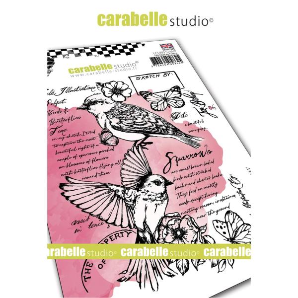 Carabelle Studio - Cling Stamp Art - Field Bird # 1 - Stempel