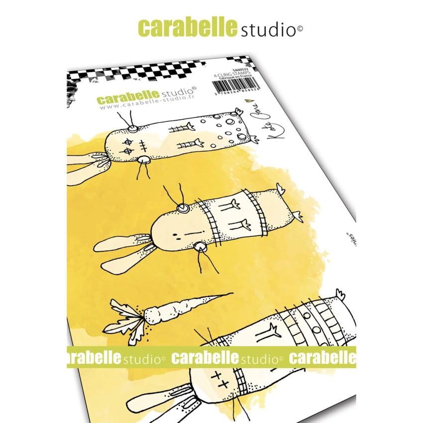 Carabelle Studio - Cling Stamp Art - Crazy bunnies - Stempel