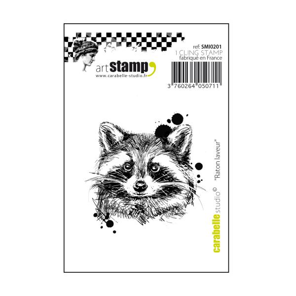 Carabelle Studio - Cling Stamp Art - Raton Laveur - Stempel