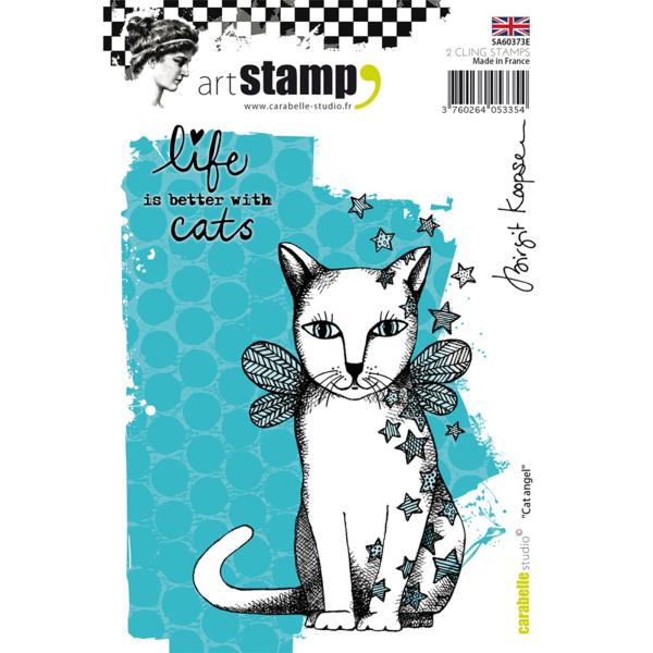 Carabelle Studio - Cling Stamp Art - Cat Angel - Stempel