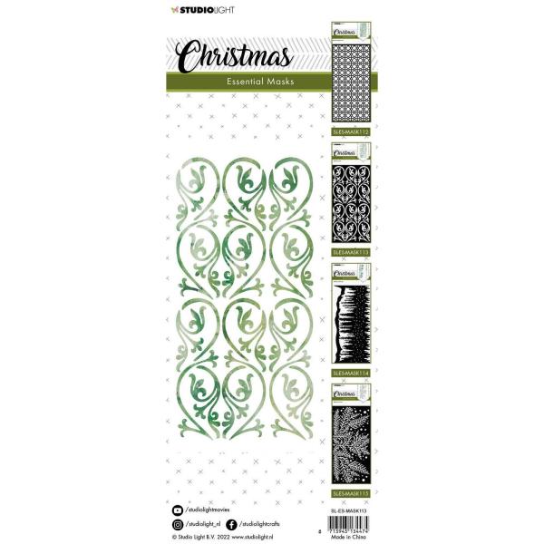 Studio Light - Stencil - Christmas Slimlinne Swirly - Schablone 