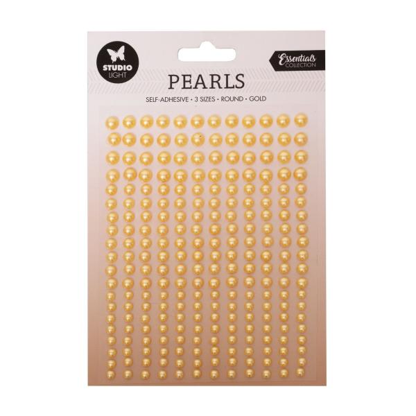 Studio Light - " Self-adhesive Pearls Gold Pearls " -  selbstklebende Halbperlen