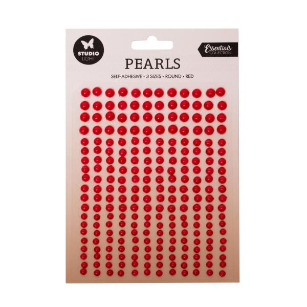 Studio Light - " Self-adhesive Pearls Dark Red Pearls " -  selbstklebende Halbperlen