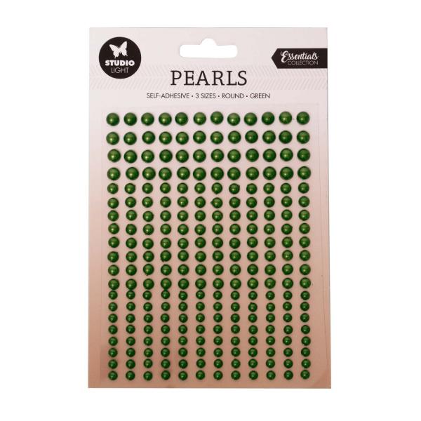 Studio Light - " Self-adhesive Pearls Dark Green Pearls " -  selbstklebende Halbperlen