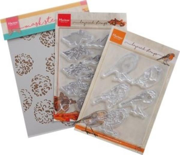 Marianne Design - Clear Stamps & Stencil -  Layered Autumn Set - Stempel & Schablone