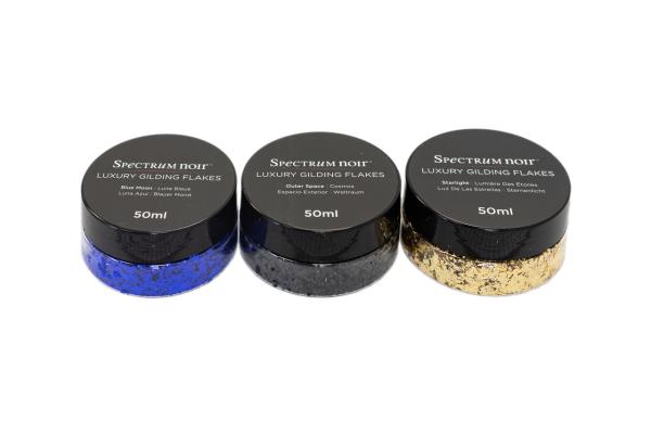 Spectrum Noir - Gilding Flakes - Cosmic - Blue Moon - Outer Space - Starlight - 3x50ml - Dekometallflocken