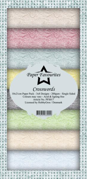 Paper Favourites - "  Crosswords  " - Slim Paper Pack - 3x8 Inch 