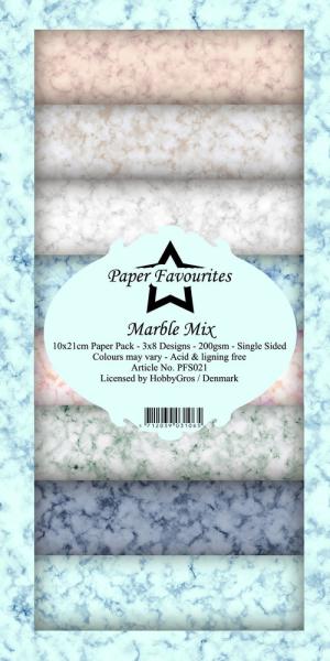 Paper Favourites - "  Marble Mix  " - Slim Paper Pack - 3x8 Inch 