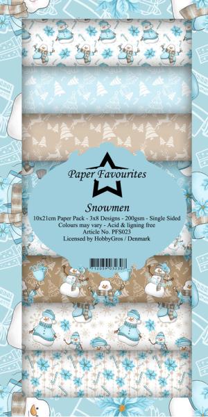 Paper Favourites - "  Snowmen  " - Slim Paper Pack - 3x8 Inch 