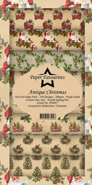 Paper Favourites - "  Antique Christmas  " - Slim Paper Pack - 3x8 Inch 