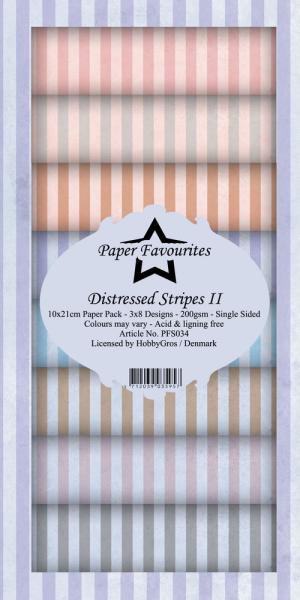 Paper Favourites - "  Distressed Stripes II  " - Slim Paper Pack - 3x8 Inch 