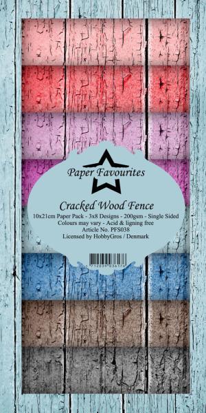 Paper Favourites - "  Cracked Wood Fence  " - Slim Paper Pack - 3x8 Inch 