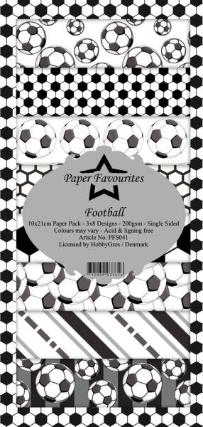 Paper Favourites - "  Football  " - Slim Paper Pack - 3x8 Inch 