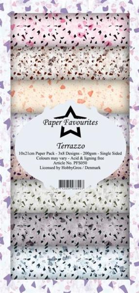 Paper Favourites - "  Terrazzo  " - Slim Paper Pack - 3x8 Inch 