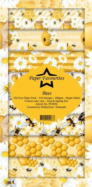 Paper Favourites - "  Bees  " - Slim Paper Pack - 3x8 Inch 