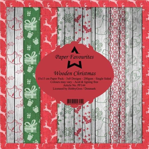 Paper Favourites - "  Wooden Christmas  " - Paper Pack - 6x6 Inch