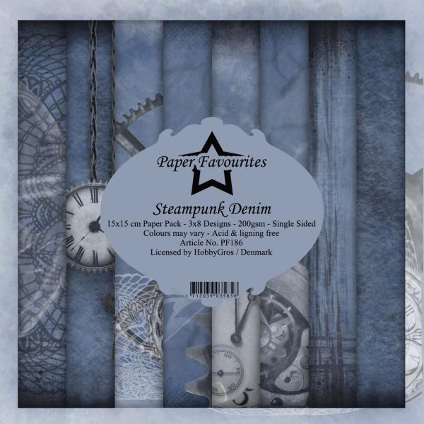 Paper Favourites - "  Steampunk Denim  " - Paper Pack - 6x6 Inch