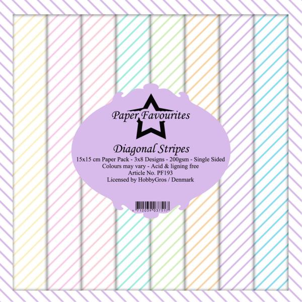 Paper Favourites - "  Diagonal Stripes  " - Paper Pack - 6x6 Inch