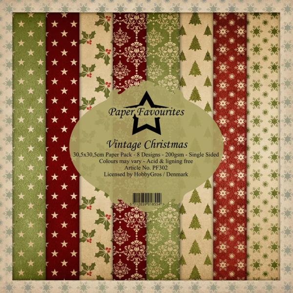 Paper Favourites - "  Vintage Christmas  " - Paper Pack - 12x12 Inch