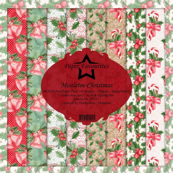 Paper Favourites - "  Mistletoe Christmas  " - Paper Pack - 12x12 Inch