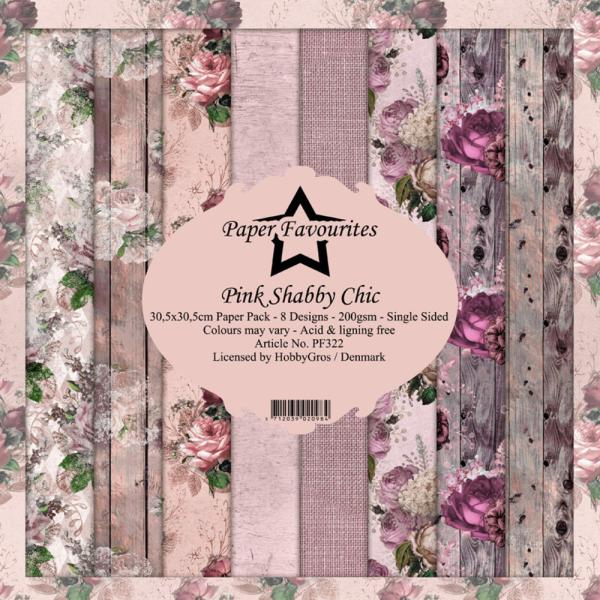 Paper Favourites - "  Pink Shabby Chic  " - Paper Pack - 12x12 Inch