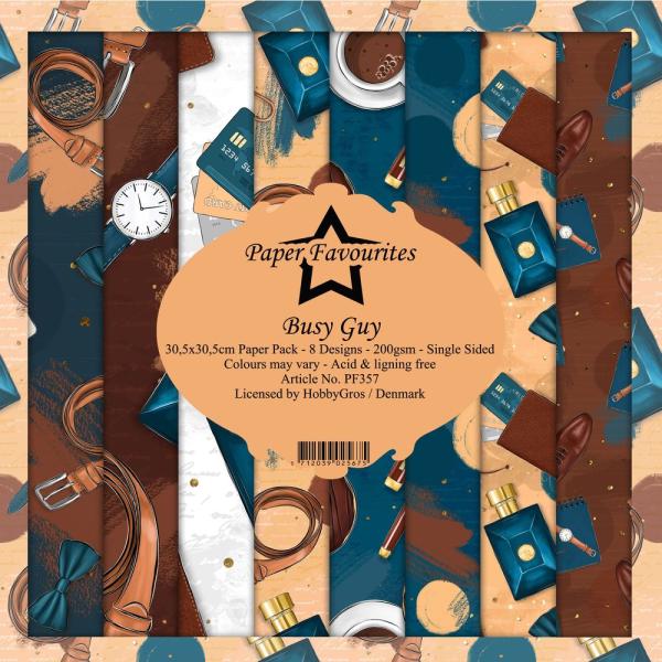 Paper Favourites - "  Busy Guy  " - Paper Pack - 12x12 Inch