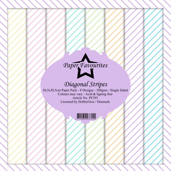 Paper Favourites - "  Diagonal Stripes  " - Paper Pack - 12x12 Inch