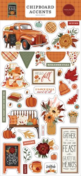 Carta Bella - Chipboard - "Welcome Fall " - Sticker