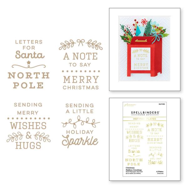 Spellbinders Hotfoil Plate - "Christmas Mailbox Greetings "