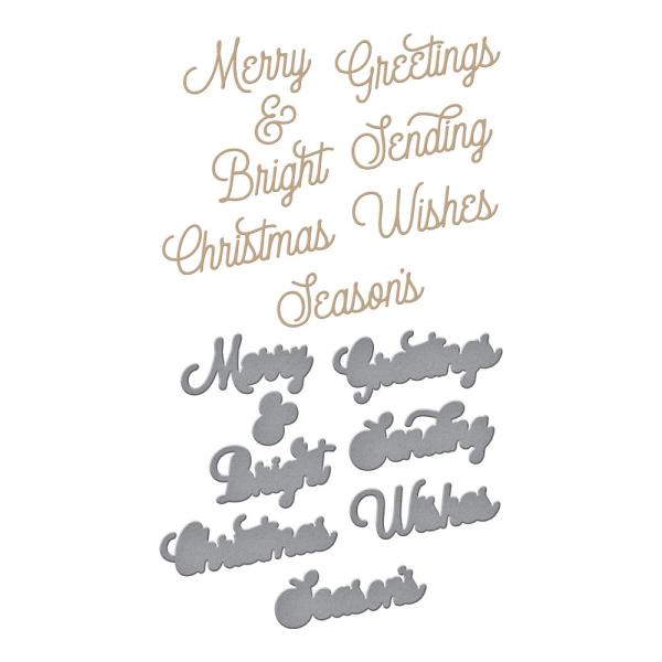 Spellbinders Hotfoil Plate - Merry Glimmer Sentiments 