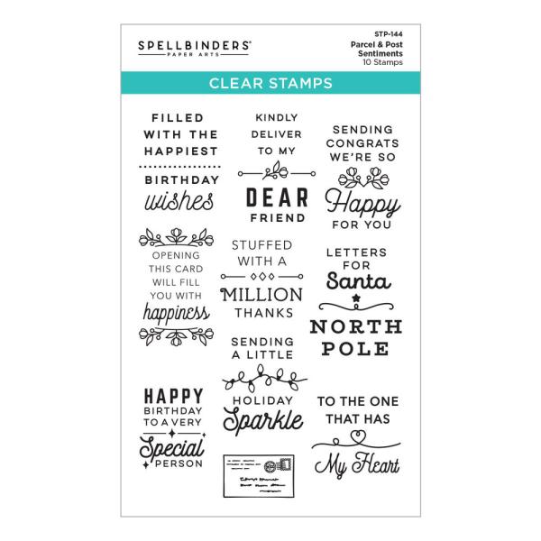 Spellbinders Stempelset - "Parcel & Post Sentiments" - Silikonstempel