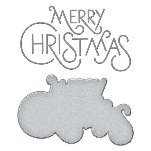 Spellbinders Dies "Stylish Merry Christmas Etched" Stanzschablonen