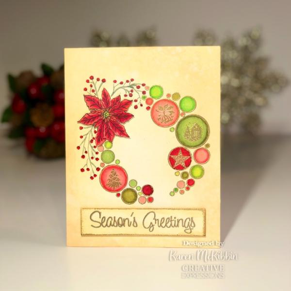 Woodware - Clear Stamps - Big Bubble Poinsettia Ring  - Stempel 