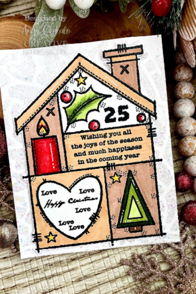 Woodware - Clear Stamps - Christmas House  - Stempel 