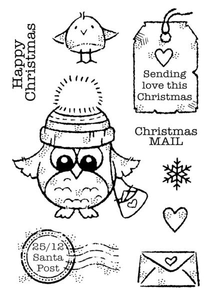 Woodware - Clear Stamps - Owl Christmas Mail  - Stempel 