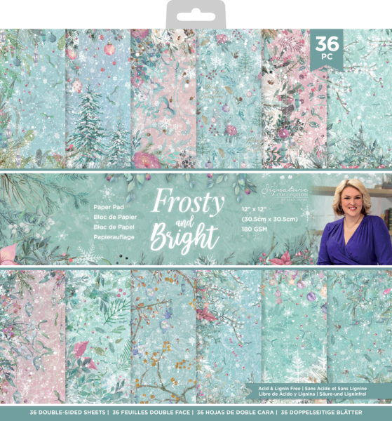 Crafters Companion - Frosty and Bright - 12" Paper Pack