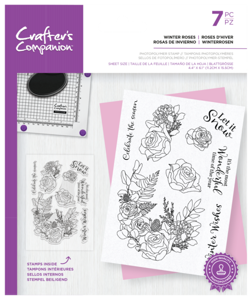 Crafters Companion - Winter Roses  - Clear Stamps