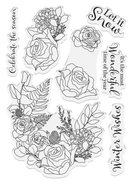 Crafters Companion - Winter Roses  - Clear Stamps