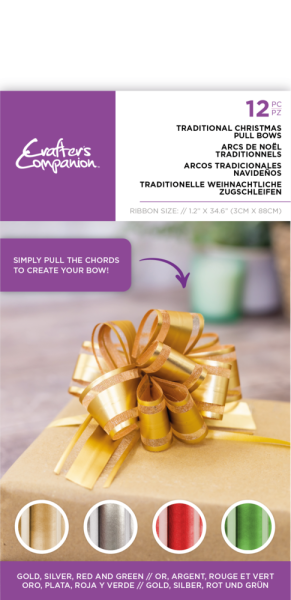 Crafters Companion - Pull Bows Traditional Christmas - Tradionelle weihnachtliche Zugschleifen 