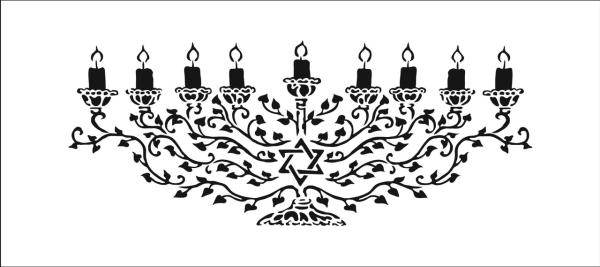 The Crafters Workshop -Slimline Stencil - Menorah  - 4x9" - Schablone