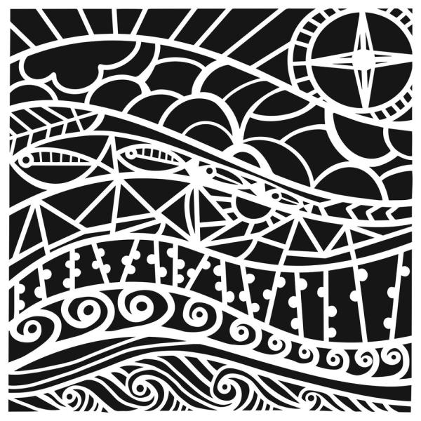 The Crafters Workshop - Stencil - Nautical Vision  - 6x6" - Schablone