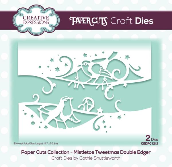 Creative Expressions - Paper Cuts Craft Dies -  Mistletoe Tweetmas Double Edger  - Stanze