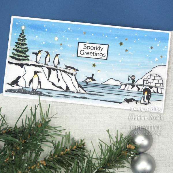 Creative Expressions - Rubber Stamp -  Penguin Playtime - Gummistempel