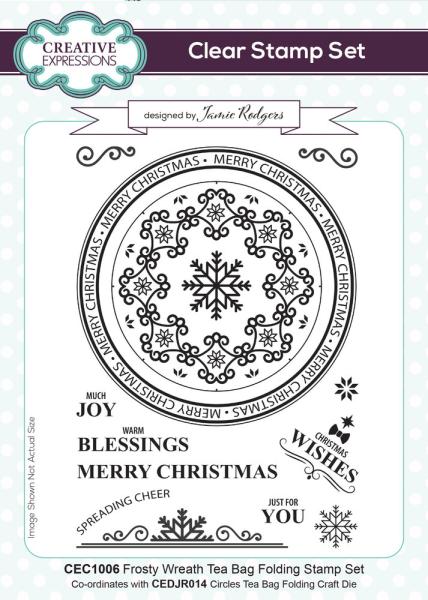 Creative Expressions - Clear Stamp A5 - Tea Bag Folding Frosty Wreath - Stempel