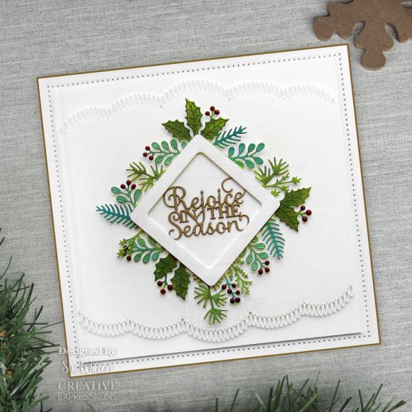 Creative Expressions - Craft Dies - Festive Poinsettia Scalloped Border - Stanze