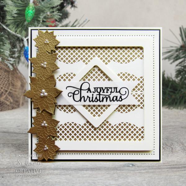 Creative Expressions - Craft Dies - Festive Poinsettia Scalloped Border - Stanze