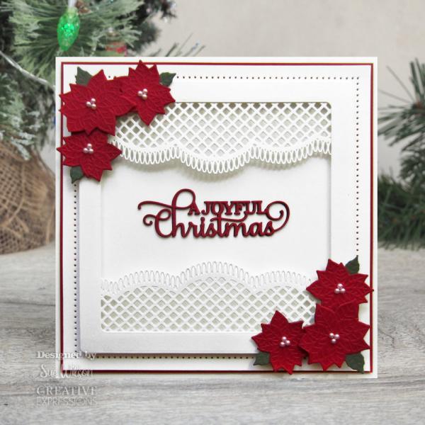 Creative Expressions - Craft Dies - Festive Poinsettia Scalloped Border - Stanze