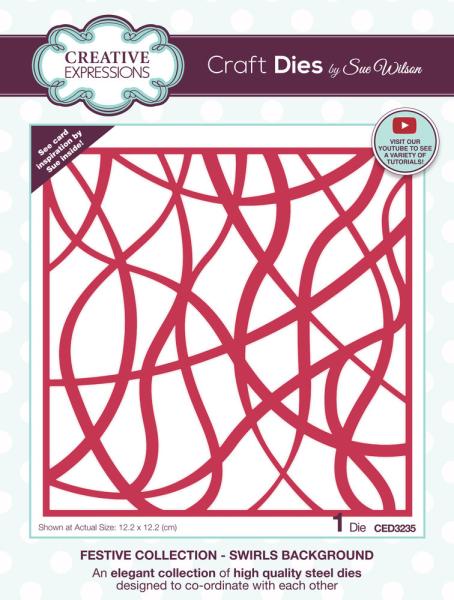 Creative Expressions - Craft Dies -  Festive Swirls Background  - Stanze